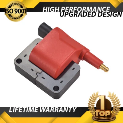 Red Performance Ignition Coil fits 91-97 Chrysler Doge Jeep Plymouth C506 UF97 - Image 1 of 4