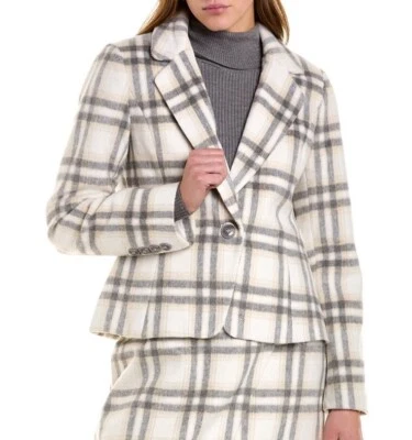 Новый с Ярлыками Bagatelle женщин выемка лацкан повседневный клетку блейзер серый/кремовый размер XL - Изображение 1 из 2