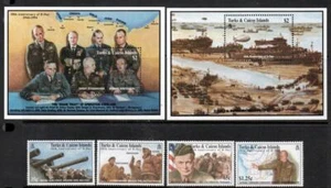 TURKS & CAICOS 1994 50th ANNIV END WW2   UH MINT Set 4 + 2 Mini Sheets [EB5202] - Bild 1 von 1