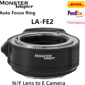 Bague adaptateur de mise au point automatique Monster LA-FE2 pour objectif Nikon F vers appareil photo Sony FE A6500