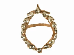 Vintage Rose Gold, Rhinestone, Delicate, Open Style Ring Size 9 JWL-880 - Picture 1 of 7