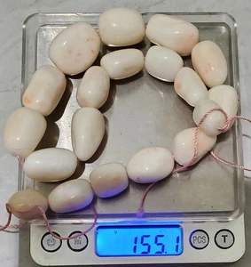 Natural Pinkish White Coral Undyed Large Beads 155g - Picture 1 of 6