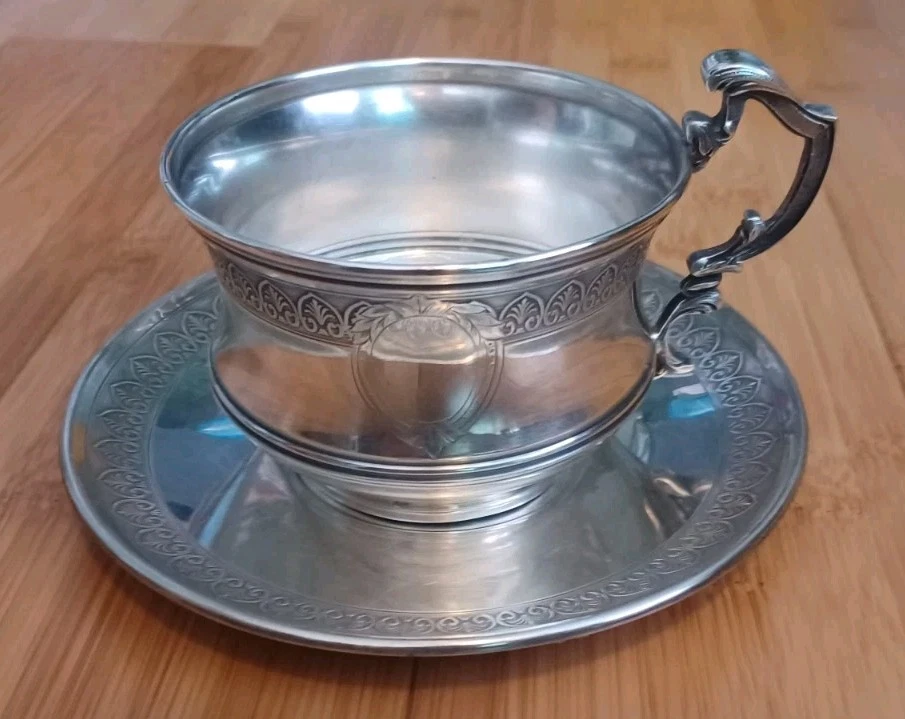 Sterling Silver. Antique French Paul Devaux Cup And Saucer - Image 1 of 4