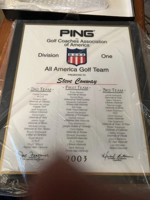 NCAA Ping Golf All-American Team Award 2003-Steve Conway UCLA Bruins Foto 1 de 4