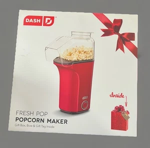 New DASH Hot Air Popcorn Popper Maker with Measuring Cup Red - Picture 1 of 6