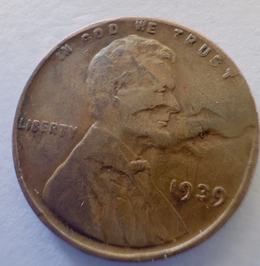 1939 Lincoln Wheat Penny Copper Circulated Coin Planchet ERROR Free Shipping - Image 1 of 4