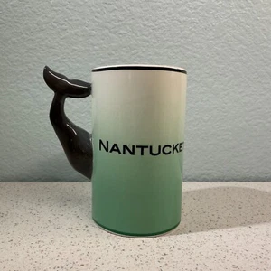 Nantucket Massachusetts Whale Coffee Tea Mug Cup Whale Tail Shaped Handle - Picture 1 of 6