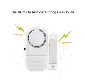 2x SENZA FILI Sistema di ALLARME di Sicurezza Antifurto Porta Finestra Casa Sensore Magnetico - Foto 1 di 11