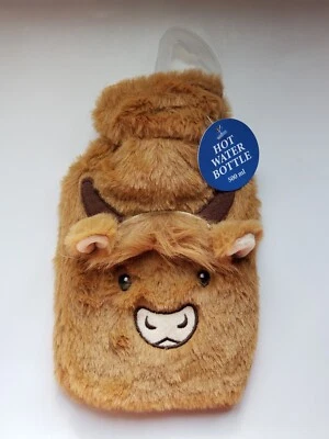 NWT D & C Highland Cow Hot Water Bottle - 500ml - Image 1 of 3