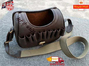 Top Rindsleder Echtleder Jagd Schrotflinte 120 Patronen Halter Schießen Munition Tasche - Bild 1 von 5