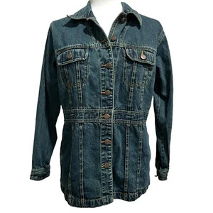 Vintage Bill Blass Womens Denim Jean Jacket Fitted Button Up Medium Western - Picture 1 of 8