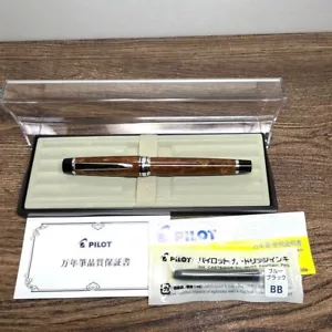 PILOT Fountain Pen Legance Brown Nib M Gold 14K Medium Stationery Office Used - Picture 1 of 6