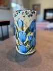 Vintage 1990s Lesal Ceramics Vase | Mint Condition | Blue Floral | Signed