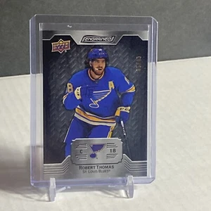 2023-24 Upper Deck Engrained Hockey Robert Thomas Ebony Base /49 #58 Blues - Foto 1 di 3