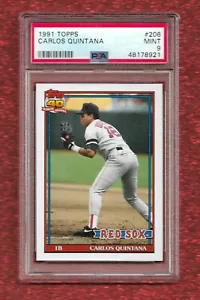 1991 Topps #206 Carlos Quintana PSA 9 como nuevo solo 3 Boston Red Sox más altos - Imagen 1 de 1