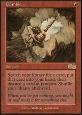 [1x] Gamble - Slight Play, English - Urza's Saga MTG Magic