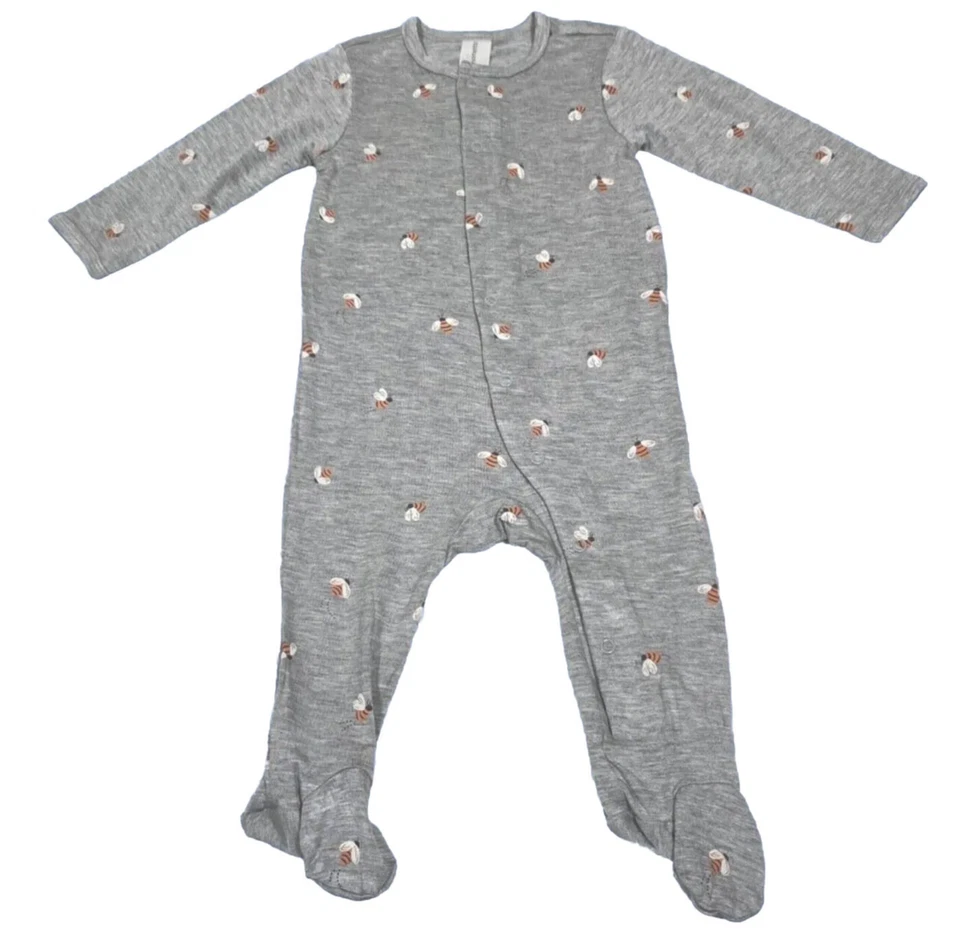 Pijama Gerber Baby Bees 3 - 6 Meses Pies 1 Pc Footies Gris Momentos Modernos Foto 1 de 4