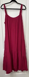 NWT Evolverie Tiered Maxi Dress Size XL Raspberry Pink Boutique $79 - Picture 1 of 10