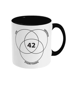 Hitchhikers 42 Life the Universe and everything - 11oz ceramic mug - funny  - Picture 1 of 3