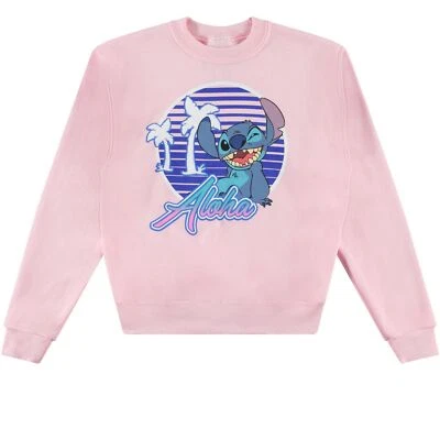Lilo & Stitch Girls Sweatshirt -Jumbo Print and Embroidery Disney's Stitch Sweat - Image 1 of 4