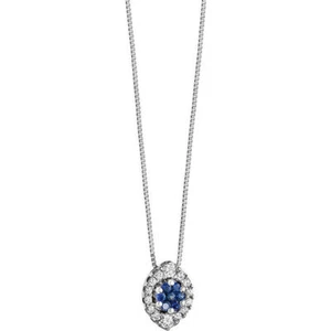 Collar Con Colgante Mujer Comete Joyas GLB 807 Oro Blanco Diamantes Zafiros - Imagen 1 de 2