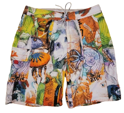 Vtg Jams World Men Board Shorts Hawaii Swim Sz 32 Surf Line Sushi Beach 80 62435 - Image 1 of 4
