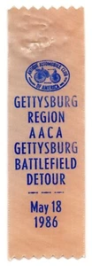 Antiguo Automóvil Club América AACA Ribbon Gettysburg Battlefield Detour 1986 - Imagen 1 de 2