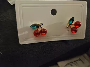 Cherry Stud Earrings - Picture 1 of 3
