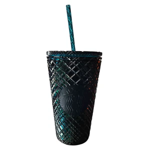 Starbucks 2021 Holiday Christmas Jeweled Cold Tumbler Green Blue 16oz Grande New - Picture 1 of 7
