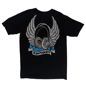 Rawyalty Black Rhinestone Stud Music Headphones Mens XL X-Large T Shirt - Picture 1 of 7