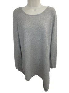Kenar Cashmere 100% Cashmere Gray Oversized Asymmetric Hem Sweater Size M - Picture 1 of 3