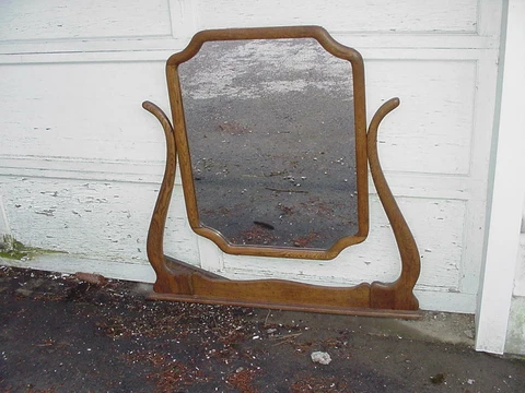 Antique DRESSER MIRROR Q-Sawn Oak, original finish glass good wall mirror Cover
