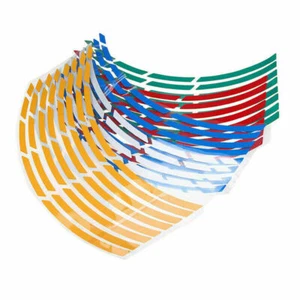 17" 18'' 19" Motorcycle Wheel Sticker Rim Reflective Decal Tape 16 Safe Stripes - Picture 1 of 13