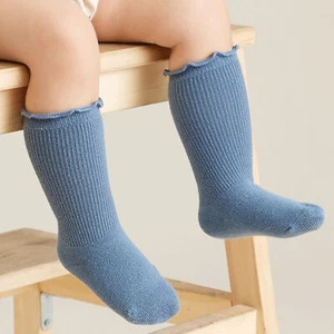 1 Pair Knee High Socks Elastic Foot Protection Thicken Kids Girls Socks Autumn - Picture 1 of 15
