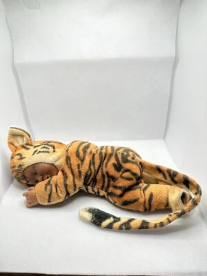 Anne Geddes Tiger Baby Dark Skinned Beanie Plush Stuffed Animal Vtg Doll 9" RARE - Image 1 of 4