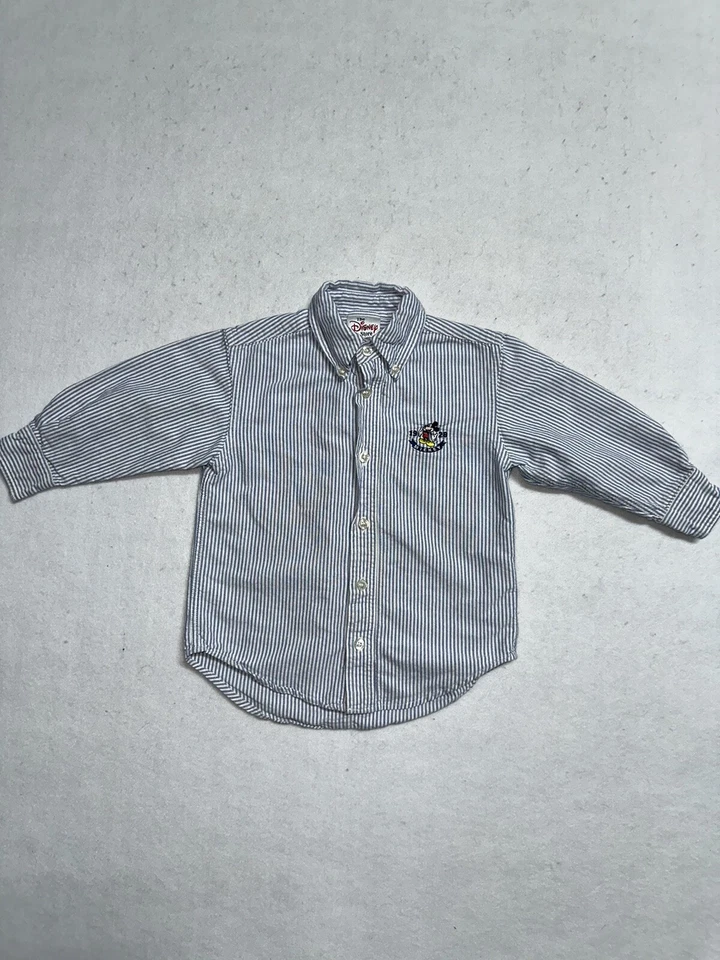 Mickey Mouse Disney XS Boys Striped Button Down Shirt - Image 1 of 4