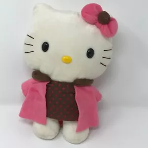 Hello Kitty Peluche Felpa Rosa Abrigo Lunares Vestido 10" - Imagen 1 de 6