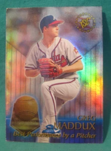 1996 Topps Stadium Club #7-Greg Maddux-Best Performance by a Pitcher in 1995 - Bild 1 von 2