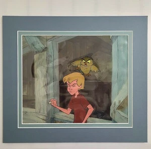 1963 The Sword in the Stone Wart Archimedes Animation Cel Disney Original 12x10" - Picture 1 of 10