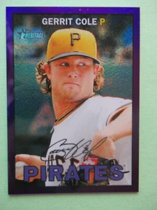 2016 Topps Heritage Chrome Purple Refractor #434 GERRIT COLE, NM-MT - Picture 1 of 3