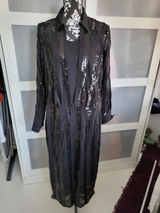 Soyaconcept Premium * Longbluse Mantel * Zweiteilig * M * Schwarz * Pailletten * - Bild 1 von 4