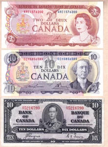 Multi Color 1979 $ 20 (AU/UNC), 1971 $ 10 (UNC), 1974 $ 2 (AU/UNC), Bonus 1937 $ 10 - Bild 1 von 3