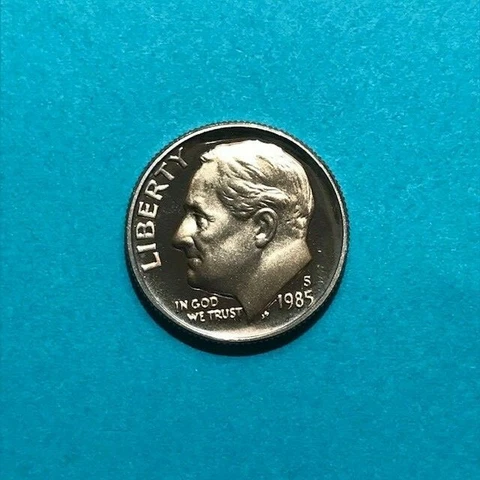 1985 S  Roosevelt  Proof Dime   FREE SHIP Cover
