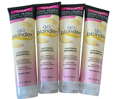 John Frieda Go Blonder Lightening Shampoo 10oz Lot of 4 Value Size Paraben Free - Image 1 of 4