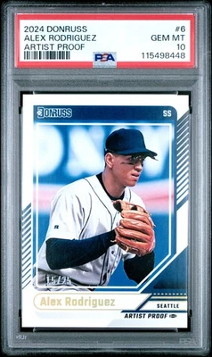 2024 PANINI DONRUSS ARTIST PROOF #6 ALEX RODRIGUEZ 15/25 PSA 10 - Image 1 of 2