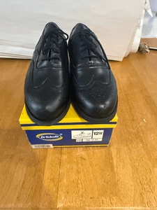 DR SCHOLLS Cordavan Leather Black Wing Tip Mens Shoes SZ 12W - Picture 1 of 11