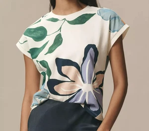 Anthropologie, grafisches Muskel-T-Shirt, elfenbeinfarben, Small - Bild 1 von 4