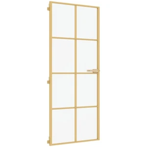Innentür Zimmertür Glas Schlank Golden 93x201,5 Cm Hartglas Und Aluminium - Bild 1 von 10