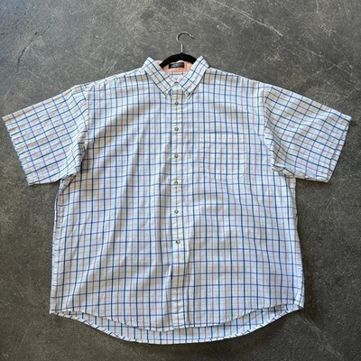 Camisa De Colección Y2K ENRO Para Hombres 2XL XXL Blanca Cuadros Chatham Abotonada Manga Corta Foto 1 de 4