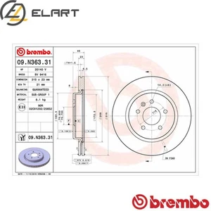 2x BRAKE DISC 09.N363.31 FOR OPEL INSIGNIA/Grand/Sport/Sports/Tourer/Country - Picture 1 of 8